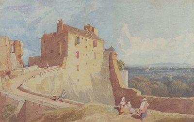 Figures on the Ramparts at Domfront by John Sell Cotman
